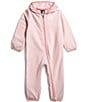 Color:Purdy Pink - Image 1 - Baby Newborn-24 Months Long Sleeve Glacier Hooded & Footed Coverall