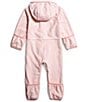 Color:Purdy Pink - Image 2 - Baby Newborn-24 Months Long Sleeve Glacier Hooded & Footed Coverall