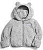 Color:TNF Medium Grey Heather - Image 1 - Baby Newborn-24 Months Long Sleeve Baby Bear Micro-Fleece Hoodie Jacket