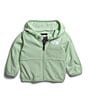 Color:Misty Sage - Image 1 - Baby Newborn-24 Months Long Sleeve Heathered Glacier Full Zip Hooded Jacket