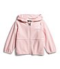 Color:Purdy Pink - Image 1 - Baby Newborn-24 Months Long Sleeve Heathered Glacier Full Zip Hooded Jacket
