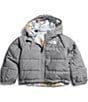 Color:Meld Grey - Image 1 - Baby Newborn-24 Months Long Sleeve Reversible Printed Perrito Hooded Jacket