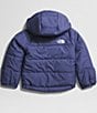 Color:Cave Blue - Image 2 - Baby Newborn-24 Months Long Sleeve Reversible Solid Perrito Hooded Jacket