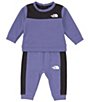 Color:Cave Blue - Image 1 - Baby Newborn-24 Months Long-Sleeve TNF™ Tech Heathered Sweatshirt & Jogger Pants Set