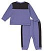 Color:Cave Blue - Image 3 - Baby Newborn-24 Months Long-Sleeve TNF™ Tech Heathered Sweatshirt & Jogger Pants Set