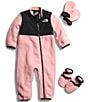 Color:Shady Rose - Image 1 - Baby Girls Newborn-24 Months Long-Sleeve Denali Color Block Coveralls Set