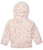 Color:Gardenia White Fade Floral Print - Image 2 - Baby Girls Newborn-24 Months Long Sleeve Reversible Shady Glade Hooded Jacket