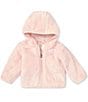 Color:Gardenia White Fade Floral Print - Image 3 - Baby Girls Newborn-24 Months Long Sleeve Reversible Shady Glade Hooded Jacket