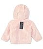 Color:Gardenia White Fade Floral Print - Image 4 - Baby Girls Newborn-24 Months Long Sleeve Reversible Shady Glade Hooded Jacket