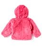 Color:Mr. Pink Big Abstract Print - Image 4 - Baby Girls Newborn-24 Months Long Sleeve Reversible Shady Glade Hooded Jacket