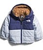 Color:Dusty Periwinkle - Image 1 - Baby Newborn-24 Months Long Sleeve Reversible Mt. Chimbo Full-Zip Hooded Jacket