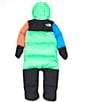Color:Chlorophyll Green - Image 2 - Baby Newborn-24 Months Long-Sleeve Retro Nuptse Color Block Bunting Ski Snowsuit