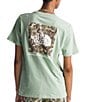 Color:Misty Sage - Image 2 - Box NSE Abstract Floral Print Short Sleeve Tee Shirt