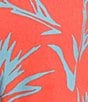 Color:Retro Orange Tropical Paintbrush Print - Image 4 - Class V 4#double; Printed Shorts