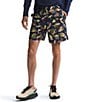 Color:Summit Navy Hand Tied Fly Print - Image 1 - Class-V Pathfinder Hand Tied Fly Printed 7#double; Inseam Ripstop Shorts