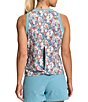 Color:Reef Waters Wild Daisy Print - Image 2 - Dawndream Cross Front Muscle Tank