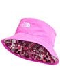 Color:Violet Crocus Maze - Image 1 - Girls Reversible Bucket Hat