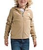 Color:Khaki Stone - Image 1 - Little Kids 2T-7 Recycled Fleece Long Sleeve Glacier Full-Zip Hooded Jacket