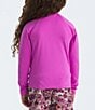 Color:Violet Crocus - Image 2 - Little Girls 2T-7 Long Sleeve Amphibious Sun T-Shirt & Shorts Set