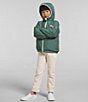 Color:Misty Sage - Image 2 - Little Girls 2T-7 Long Sleeve Perrito Quilted Reversible Hooded Jacket