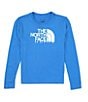 Color:Optic Blue - Image 1 - Little/Big Boys 5-20 Long Sleeve Pullover Dripping Logo T-Shirt