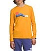 Color:Summit Gold - Image 1 - Little/Big Boys 5-20 Long Sleeve Pullover Summit Logo T-Shirt