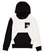 Color:TNF White TNF Black - Image 2 - Little/Big Boys 6-16 Long Sleeve Colorblock Pullover Hoodie