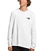 Color:TNF White - Image 1 - Little/Big Boys 6-16 Long Sleeve Pullover Logo T-Shirt