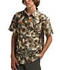 Color:Utility Brown - Image 1 - Little/Big Boys 6-16 Short Sleeve Button Down Amphibious Print Shirt
