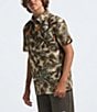 Color:Utility Brown - Image 3 - Little/Big Boys 6-16 Short Sleeve Button Down Amphibious Print Shirt