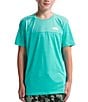 Color:Geyser Aqua - Image 1 - Little/Big Boys 6-16 Short Sleeve Never Stop T-Shirt