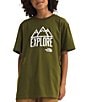 Color:Forest Olive - Image 1 - Little/Big Boys 6-16 Short Sleeve Olive Explore Logo T-Shirt