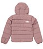 Color:Fawn Grey - Image 3 - Little/Big Girls 6-16 Long Sleeve Reversible Solid Hooded Down Puffer Jacket