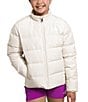 Color:Gardenia White - Image 1 - Little/Big Girls 6-16 Long Sleeve Reversible North Down Jacket