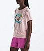 Color:Pink Moss - Image 3 - Little/Big Girls 6-16 Short Sleeve Butterfly Graphic Pink Magic T-Shirt