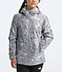 Color:Meld Grey - Image 5 - Little/Big Girls 6-16 Long Sleeve Reversible Metallic Hooded Jacket