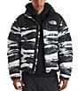 The North Face Long Sleeve 1996 Retro Nuptse Print Jacket, Color:TNF Black Edge of Light Print/TNF Black - Image 1
