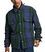 Color:Pine Needle Large Half Dome Shadow Plaid - Image 1 - Long Sleeve Valley Plaid Twill Utility Shirt Jacket