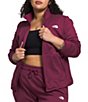 Color:Boysenberry Heather - Image 3 - Plus Size Canyonland Fleece Zip Front Stand Collar Jacket