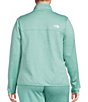 Color:Wasabi Heather - Image 2 - Plus Size Canyonland Fleece Zip Front Stand Collar Jacket