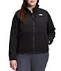 Color:TNF Black - Image 1 - Plus Size Denali Recycled Water Repellant Side Zip Pocket Stand Collar Zip Up Jacket