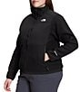 Color:TNF Black - Image 3 - Plus Size Denali Recycled Water Repellant Side Zip Pocket Stand Collar Zip Up Jacket