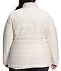 Color:Gardenia White - Image 2 - Plus Size Mossbud Reversible Raschel Fleece Zip Front Jacket