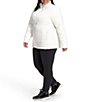 Color:Gardenia White - Image 3 - Plus Size Mossbud Reversible Raschel Fleece Zip Front Jacket