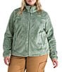 The North Face Plus Size Osito Silken Raschel Fleece Stand Collar Front Zip Jacket, Color:Slate Moss - Image 1