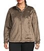 The North Face Plus Size Osito Silken Raschel Fleece Stand Collar Front Zip Jacket, Color:Mocha Brown - Image 2