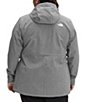Color:TNF Medium Grey Heather - Image 2 - Plus Size Shelbe Long Sleeve Stand Collar WindWall™ Water Repellent Raschel Hooded Jacket