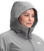 Color:TNF Medium Grey Heather - Image 4 - Plus Size Shelbe Long Sleeve Stand Collar WindWall™ Water Repellent Raschel Hooded Jacket