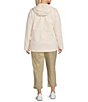 Color:Gardenia White - Image 5 - Plus Size Shelbe Long Sleeve WindWall™ Water Repellent Raschel Hooded Jacket