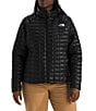 The North Face Plus Size ThermoBall Stand Collar Long Sleeve Zip Front Puffer Jacket, Color:TNF Black - Image 1